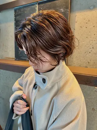 ショート パーマ 水原波津輝/ボブ /ニュアンスパーマのヘアスタイル