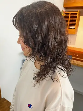 セミロング パーマ ROSSO Hair&SPA 香椎宮前店所属・SHIINA 香椎宮前店のヘアスタイル