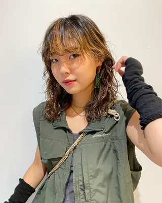 セミロング すぎもと さき⚡️ 朝ラク・*パーマのヘアスタイル