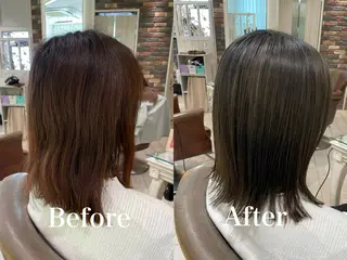 ミディアム カラー 増渕 駿介のヘアスタイル