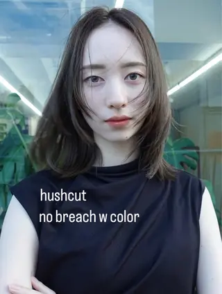 ミディアム カラー ニュアンスレイヤー ハイトーンカラーのヘアスタイル