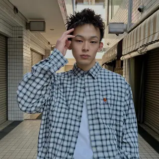 ショート カラー パーマ メンズ スパイキーショート/ メンズヘア/hugeのヘアスタイル