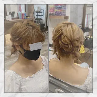 ミディアム ヘアアレンジ ヘアセット/着付け 𓇼 松本 夏美𓇼のヘアスタイル