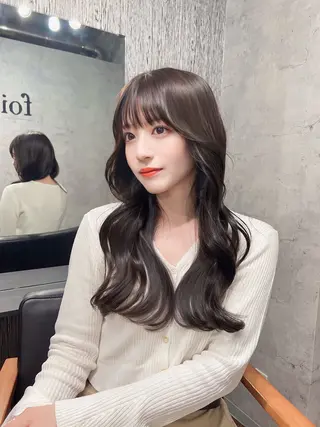 ロング カラー ヘアアレンジ 【韓国くびれ】ヘア 💕田中将吾のヘアスタイル