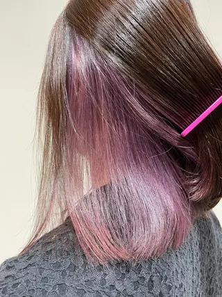 セミロング カラー ヘアアレンジ 🌈トップデザイナー 金沢駅近nanamiのヘアスタイル