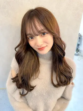 ロング カラー 新宿/韓国風レイヤー 髪質改善/渋谷直樹のヘアスタイル