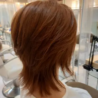 ミディアム 飯田・髪質改善縮毛矯 正・カラー・パーマのヘアスタイル
