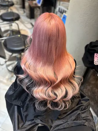 ロング カラー 大阪 梅田/ ハイトーン/エクステのヘアスタイル