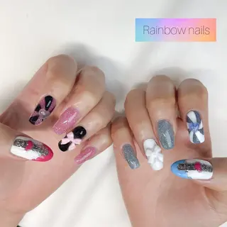 ネイル Rainbow nailsくろちゃんのネイルデザイン