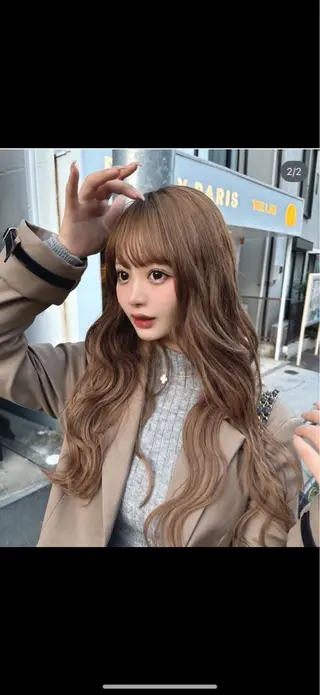 ロング カラー 山崎/ボブ縮毛矯正 レイヤー髪質改善のヘアスタイル