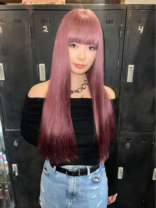 ロング ハイトーンカラー🍑 心斎橋のヘアスタイル