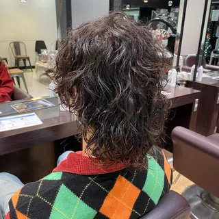 パーマ メンズ AMI ウルフパーマ/メンズのヘアスタイル