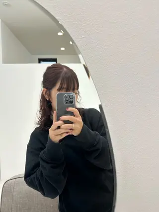 ミディアム カラー パーマ お洒落パーマ/ 艶カラー/michiのヘアスタイル