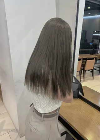 ロング カラー オリーブ/ 透明感カラー/れいあのヘアスタイル