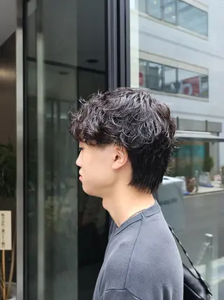 ショート パーマ メンズ メンズ特化美容師 熊田 鼓汰郎のヘアスタイル