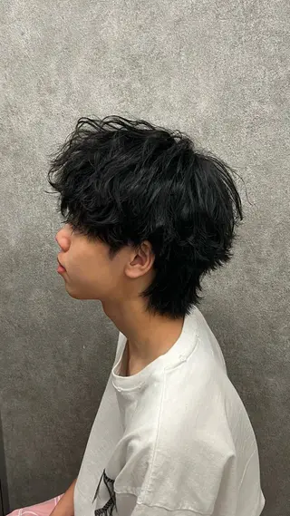 ミディアム パーマ メンズ 【メンズウルフ特化】 🔥長山耕大🔥のヘアスタイル