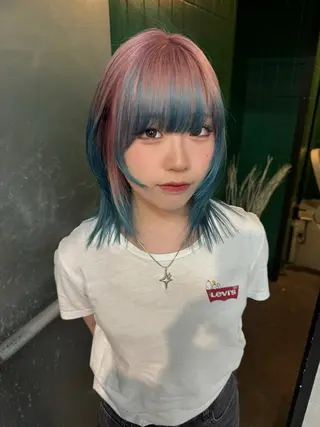 ミディアム カラー Mizuki/府中/ 個性派ハイトーン🍭のヘアスタイル