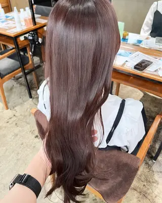 ミディアム 顔まわりカット/ 艶感カラー/sikiのヘアスタイル