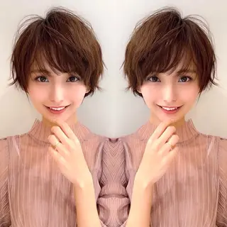 ショート くびれショート/パー マ/🐬永井瑠栞🐬のヘアスタイル