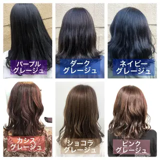 ミディアム カラー パーマ ♡透け感カラー 大賀哲平♡のヘアスタイル