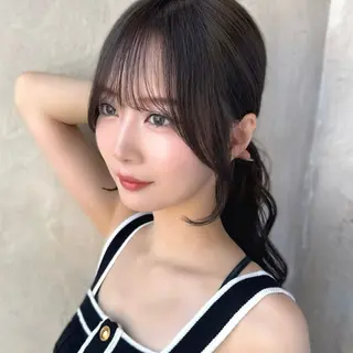 ロング カラー ヘアアレンジ 日本一の小顔カット/ ボブ/顔周り/韓国のヘアスタイル