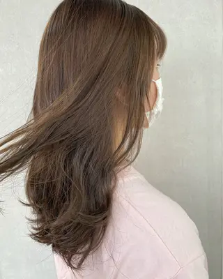 セミロング カラー 透明感カラー/当日予 約OK🤍〔杉野葵〕のヘアスタイル