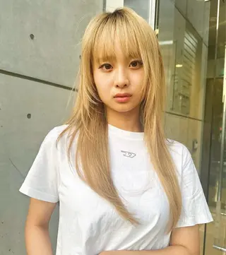ロング カラー ブリーチカラーモデル ダブルカラー✨ななほのヘアスタイル