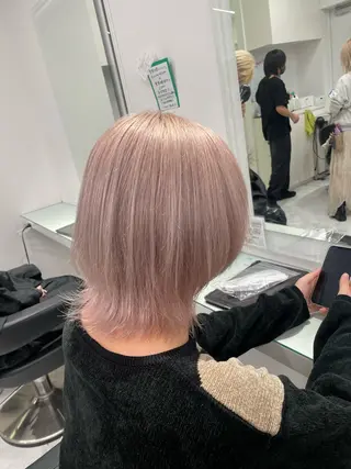 セミロング カラー 暖色🩷透明感カラー ♡Maika♡のヘアスタイル