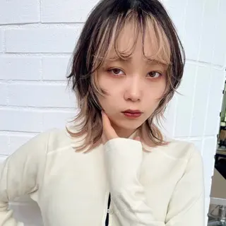 ミディアム ハイトーン×デザイン 似合わせ/Yoheiのヘアスタイル