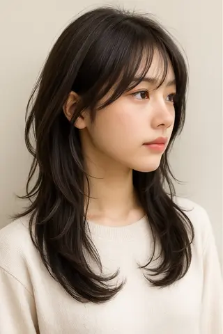 セミロング 韓国ヘアハイトーン 👾はちす👾のヘアスタイル