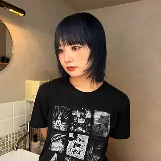 ミディアム カラー nishido ハイライト/メンズのヘアスタイル