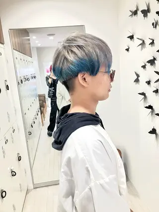 ショート カラー メンズ Re:st所属・Miyavi/カラー ショートボブのヘアスタイル