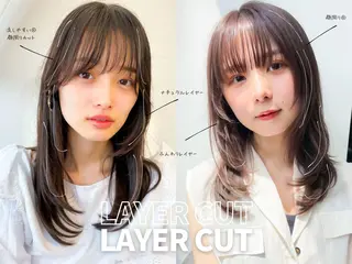 セミロング メンズカット デザインカラーのヘアスタイル