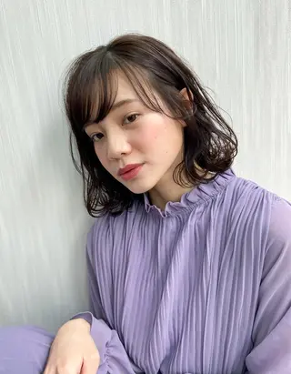 ミディアム カラー パーマ WEG所属・韓国レイヤー/艶髪 WATSUKIのヘアスタイル