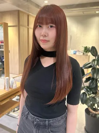 セミロング カラー 𝐚𝐨𝐢🩰/ うる艶暗髪のヘアスタイル