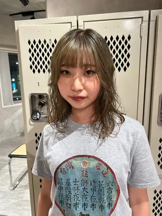 ミディアム カラー パーマ ayano🍒パーマ 暖色カラーのヘアスタイル