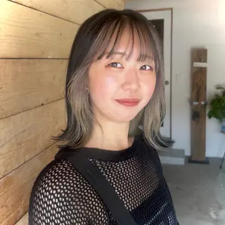 セミロング カラー ❣️星野のあ❣️ 優しいダブルブリーチのヘアスタイル