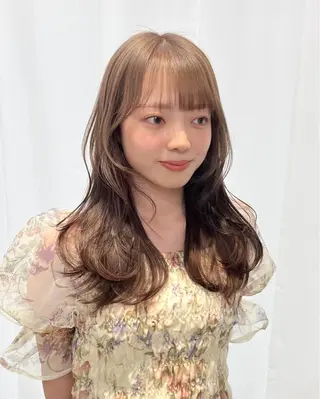 セミロング カラー 🎀taro ブリーチなしカラーのヘアスタイル