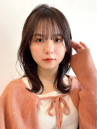 ミディアム カラー OAK 学芸大学所属・秋葉萌　透明感カラー /レイヤー/ボブ♡のヘアスタイル