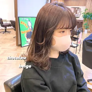 ミディアム カラー パーマ ヘアアレンジ メンズ キッズ ネイル マツエク・マツパ EMANON梅田店所属・前川 朋香のヘアスタイル