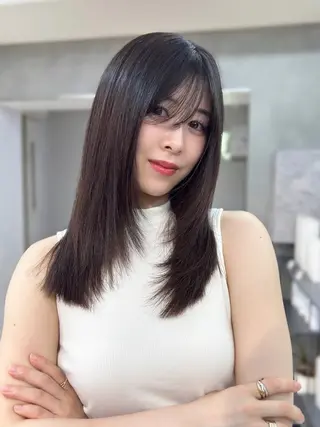 セミロング レイヤー×ツヤカラー 渋谷/kougaのヘアスタイル