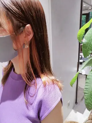 ミディアム 美髪矯正/艶カラー ボブ/栄/鐘ヶ江純也のヘアスタイル