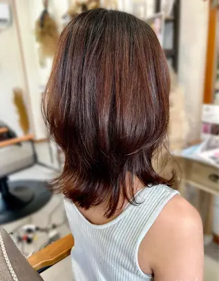 ミディアム カラー hair works raptureのヘアスタイル