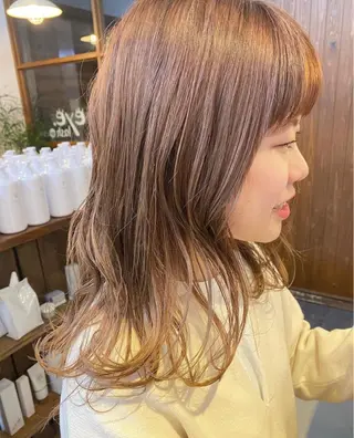ミディアム クロスパーマ× 透明感カラー✂︎のヘアスタイル
