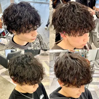 パーマ メンズ ブリーチ＆波巻パーマ /飯牟田/GEAR.のヘアスタイル