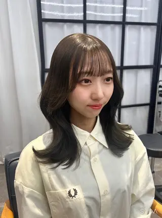 ミディアム カラー 韓国×髪質改善カラー 💎hinaのヘアスタイル