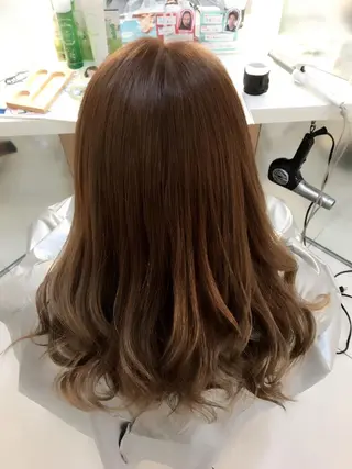 ロング カラー 髪質改善 頭身浴/ 中田のヘアスタイル