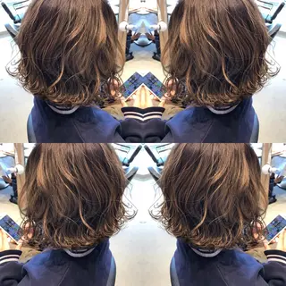 ミディアム カラー 大久保 隆蔵のヘアスタイル