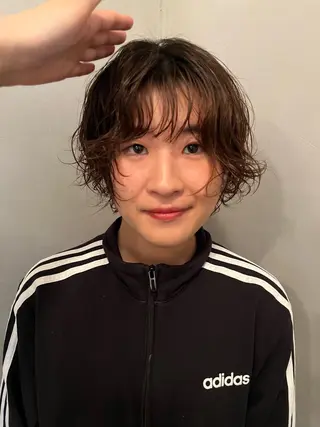 ショート パーマ 彩葉/ブリーチ/ カットモデル栄・伏見のヘアスタイル