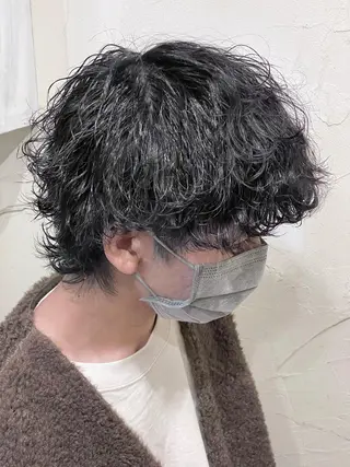 ミディアム パーマ メンズ メンズ特化/パーマ指 名No.1/百瀬太郎のヘアスタイル